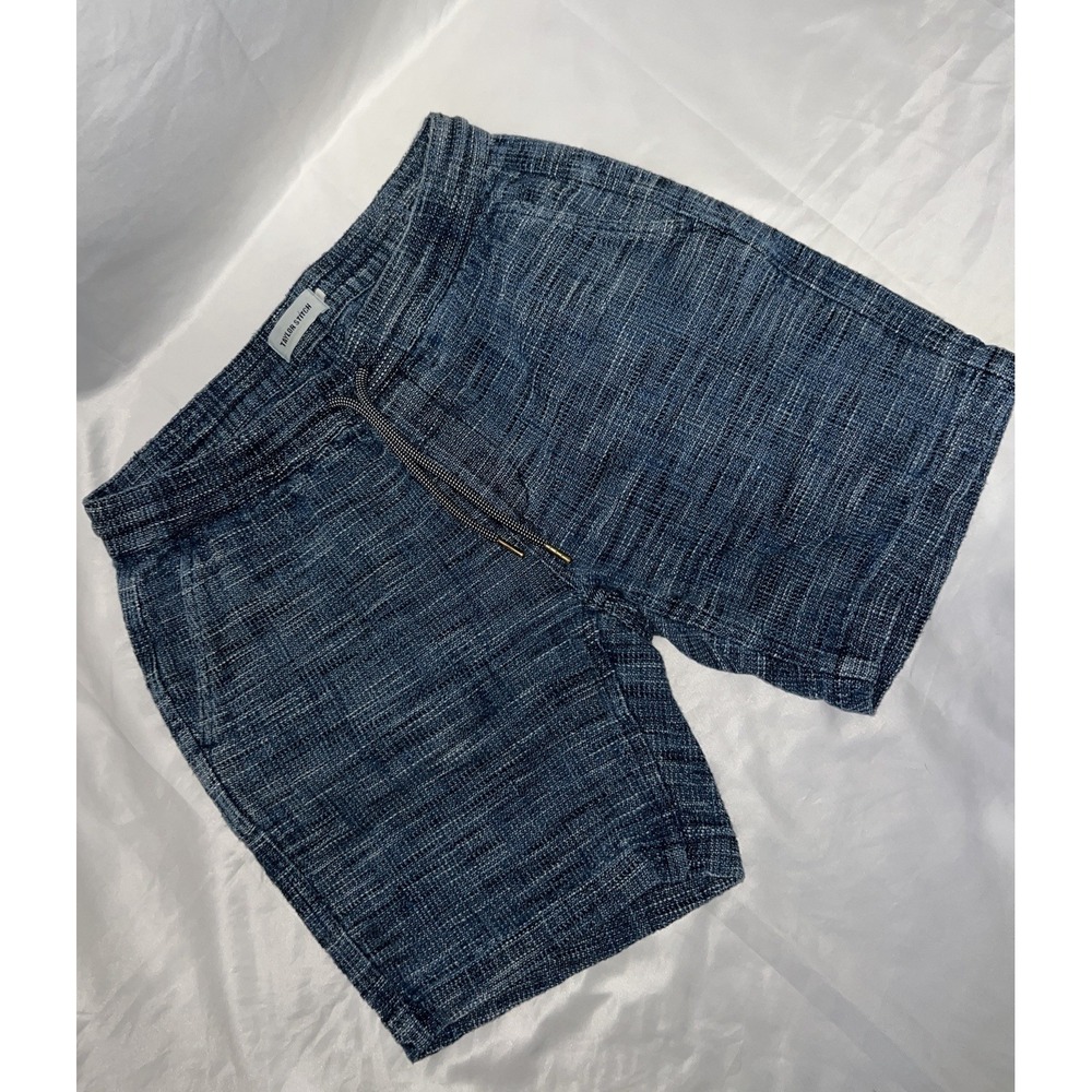 Taylor Stitch Apres Shorts Indigo Slub Size Small Mens 100% Organic Cotton 7inch